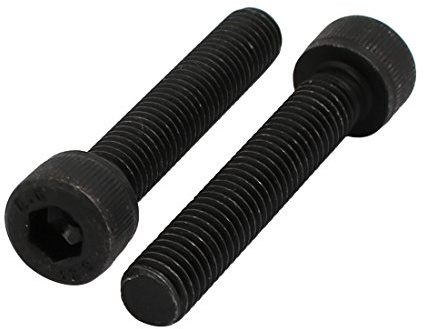 sourcing map 2 Stück Zylinderschrauben M8x45mm 12,9 Grad Innensechskantschraube Linksgewinde Schraube Schwarz