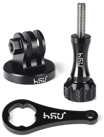 HSU Aluminium Stativ Halterung Adapter mit Schraube für GoPro, Tripod Mount Adapter für Osmo Action 5/4/3 und Insta 360 Ace Pro 2 (Schwarz)
