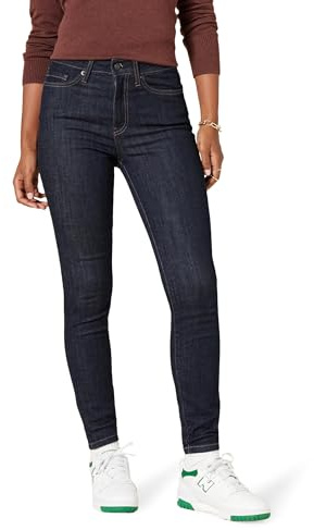 Amazon Essentials damjeans hög midja, svart sköljning, 6 lång