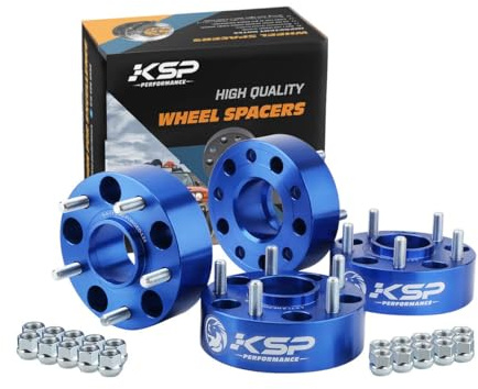 KSP 5x5 Wheel Spacers for JK XK WJ WK,2(50mm) 5x127 Spacers with 1/2-20 Studs 71.5mm Bore, Hub Centric Kit for 1999-2010 Grand Cherokee, 2005-2010 Commander, 2007-2018 Wrangler, 4Pcs Blue