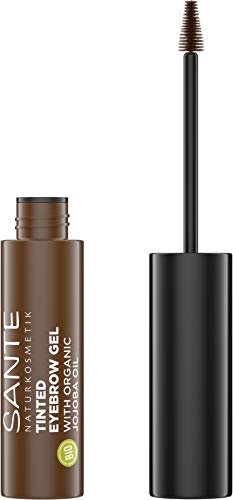 SANTE Naturkosmetik Augenbrauen-Gel, Farbe Braun, Tinted Eyebrow Gel 02 für dunklere Augenbrauenfarbe, Bringt Brauen in Form & füllt Lücken auf, Vegan, 3, 5ml