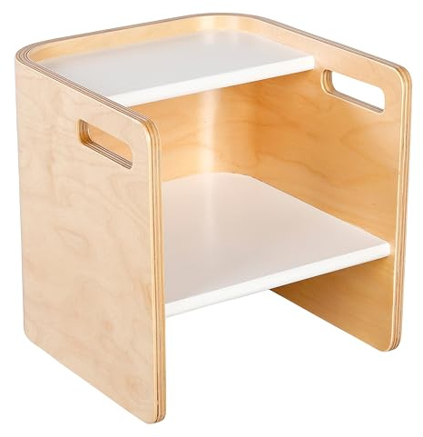 ECR4Kids Bentwood Multipurpose Cube Chair, Kids Furniture, Natural/White