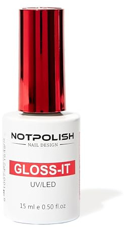 Notpolish Gloss-It Nail Top Coat – Shiny, No-Wipe Clear Top Coat Gel Nail Polish for Long-Lasting, Glossy Finish – Quick-Curing, Chip-Resistant Formula for Gel, Acrylic & Dip Powder Nails (0.5 oz)