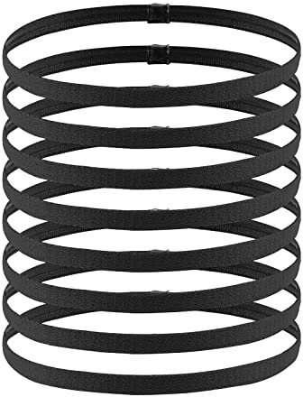 8 Stück Haarband Jungs Sport, Dünn Haarband Herren Elastische Stirnbänder Damen, Sport Haarbänder Kinder für Fußball,Yoga, Laufen(Schwarz)