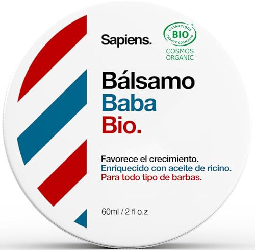 Sapiens Bart Balsam Männer 60 ml - Natürliches & Bio Bartwachs mit Sheabutter und Rizinusöl Bio - Bartpflege für Herren - Spendet Feuchtigkeit und Struktur