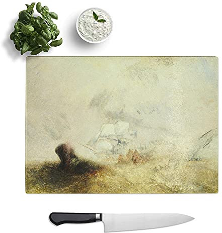 The Whale Ship by Joseph Mallord William Turner - Textured Chopping Board - Worktop Saver - Cutting Board - Heat Resistant, Shatterproof and Hygenic - 28.5 x 20 cm