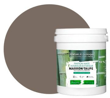 BOX DECO COULEURS Pittura naturale ecologica per interni esterni, aspetto opaco Natura - 1L / 13 m² [Classe energetica A+], marrone tortora