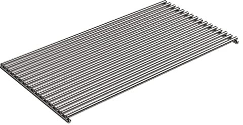 RÖSLE Edelstahl Grillrost, Hochwertiger Grillrost für VIDERO G2/G3/G4/G6 ab Modelljahr 2021, 45 x 24 cm, spülmaschinengeeignet, Silberfarben