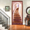 Calcomanía de puerta de arte de escaleras 3D para dormitorio, sala de estar, baño, calcomanía de pared, autoadhesivo, impermeable, extraíble, para puerta, murales, papel tapiz