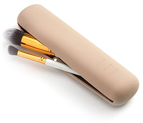 CORNERIA Silikon Makeup Pinsel Halter, Pinsel Kosmetiktasche Portable Reise Make Up Pinsel Tasche, Makeup Pinsel Organizer (Khaki) Bitte erkennen Sie den Händler: B&C Directly