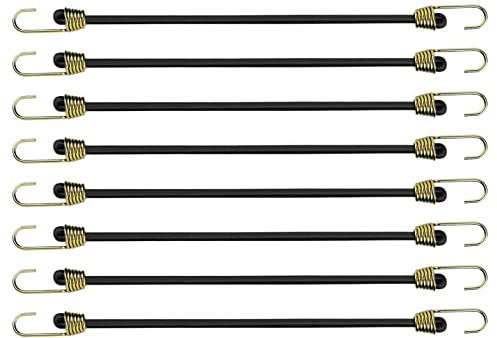 8 Stück 25cm Spanngummi mit Haken Gepäckspanner Elastisch Expander mit Haken Mini Gummi Spanngurte Gummi-Spannseil Kurz Planenspanner Gummispanner für Transportieren Verpacken Camping Zeltplane