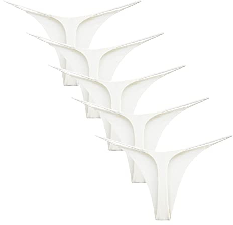 Acramy Trosor Dam Bomull Sömlös Pack Thong String g String, 5 Pack, Weiß, XS