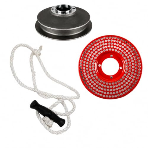 Kit Avviamento Puleggia con Rete Protezione Volano e Corda compatibile motore Lombardini per modelli 6ld325 6ld360 6ld400 6ld435 Lda520 Lda530 per Motozappa e Motocoltivatore