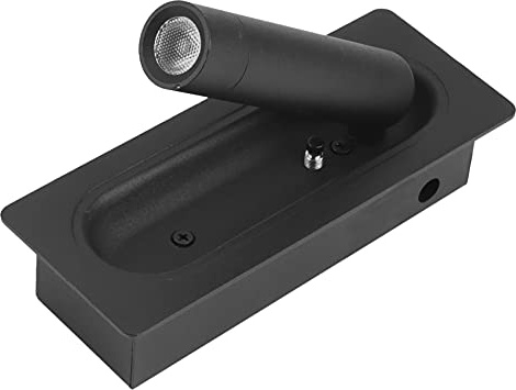 GOSIA LáMpara LED para HabitacióN LáMpara de Pared para Cabecera LáMpara de Lectura Lateral de la Cama Aplique LáMparas de Pared Empotradas Interruptor AutomáTico, Negro