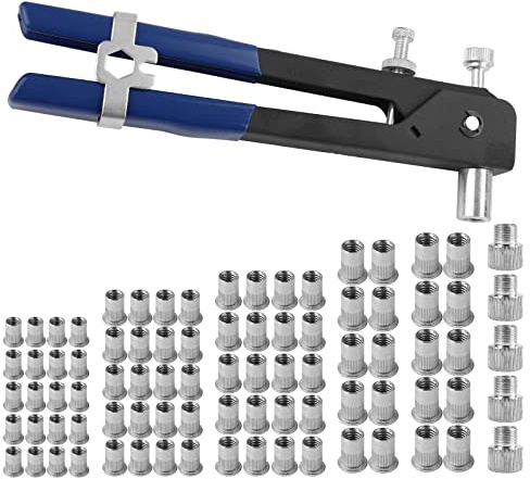 Shoze 86PCS M3-M8 Heavy Duty Hand Riveter Rivet Gun Kit Threaded Rivet Nut Set Tool