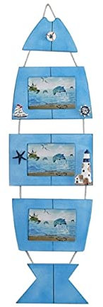 Marco de Imagen Marco de madera de decoración de estilo mediterráneo, conjunto de marco de fotos combinado, cuadros for colgar en la pared, marco de fotos, decoración del hogar Portafotos ( Color : B-