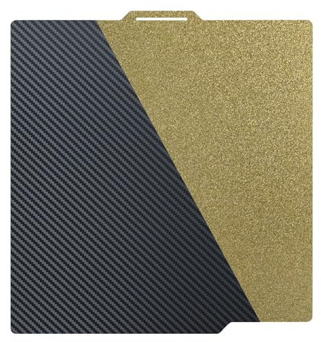 AJOYIB Doppelseitiges Strukturiertes PEI & Glattes PET Carbonfaser Druckbett für Bambu Lab X2D/P1P/P1S/P2S/X1/X1C/X1E/A1, 257x257mm Federstahl-Magnetplatte, flexibles 3D-Drucker Bett