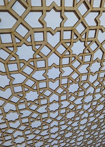 LaserKris Rejilla decorativa para radiador, panel de MDF perforado de 4 mm de grosor (tamaño 1200 mm x 620 mm) patrón M3 (sin imprimar)