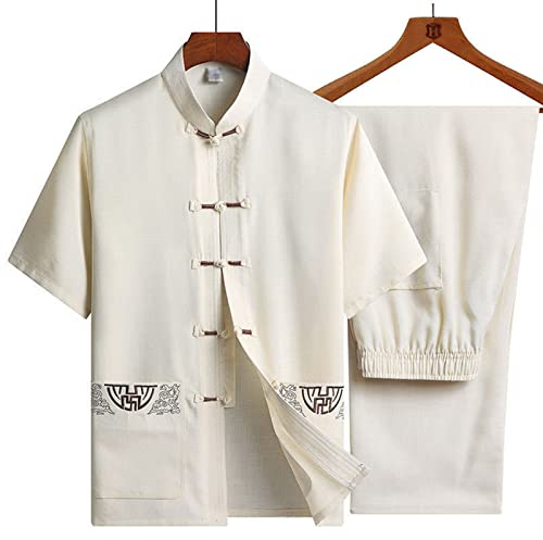 001,43, Tai Chi Uniform Unisex Embroidery Kung Fu Martial Arts Zen Morning Training Suit Short Sleeve Cotton And Linen Men Women Wushu Wing Chun Training Uniform Spring Summer