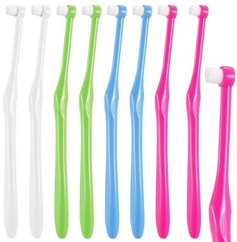 Geiserailie 8 Piezas Cepillos de Dientes con Mechones Extra Suaves Cepillo con Mechones Cepillo Interdental Manual Compacto para Dientes para Adultos Limpieza y Cuidado Detallados