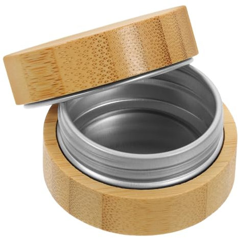 Cabilock Bambus Kosmetikdose Aluminium Tiegel Reise Behälter Lippenbalsam Cremedose Leer Schraubdeckel Umweltfreundlich Kompakt Vielseitig Für Pflegeproben