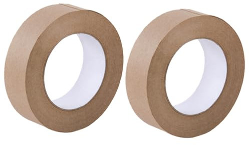 STOBOK Cinta De Papel Kraft 2,4 Cm 2 Rollos Cinta De Embalaje Autoadhesiva Multifunción Para Sellado y Embalaje Doméstico