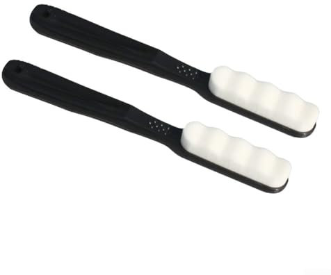 Mango de pintura negra para hornear, limpieza suave y eficaz, 2 pinceles de nailon Wanmao (onda)