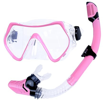 Edge Schnorchel-Ausrüstung für Erwachsene & Trocken-Top-Schnorchel-Set, 2in1, Schnorchelmaske für Erwachsene, mit 180° Panoramablick, Anti-Nebel, Anti-Leck, Tauchermaske für Schnorcheln, Tauchen