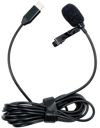 Microfono lavalier tipo C da bavero con clip microfono ad alta sensibilità con suono chiaro per & podcasting