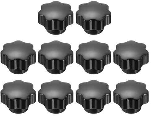 QUARKZMAN 10 Stück Sterngriffmutter M4 Flügelmutter Messing 25mm 7-Stern | Schraubgewinde Rändelschraube Knöpfe, Handknopf Klemmmutter Spanngriffe für Anlagen Maschinen Fitnessgeräte Möbel