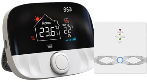 SIBOMTEX Tuya WIFI Regolatore di temperatura programmabile settimanale Impostazione temporizzazione della temperatura Telefono cellulare Tuya SmartLife APP Controllo remoto compatibile con Alexa e