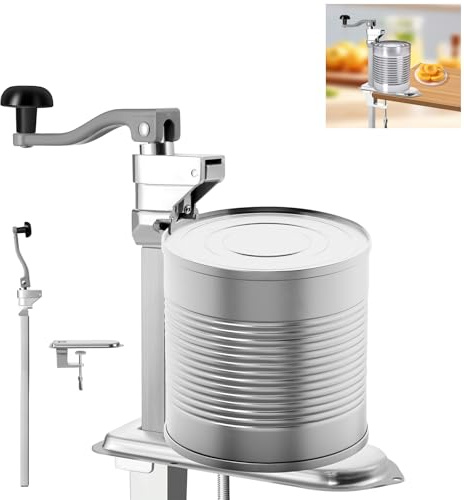 Worshow 42CM Commercial Can Opener - Manual Can Openers for Cans Up to 10inch/25cm Tall, Adjustable Height Industrial Tin Opener, Heavy Duty Can Opener with Base for Hotels, Restaurants, Bar
