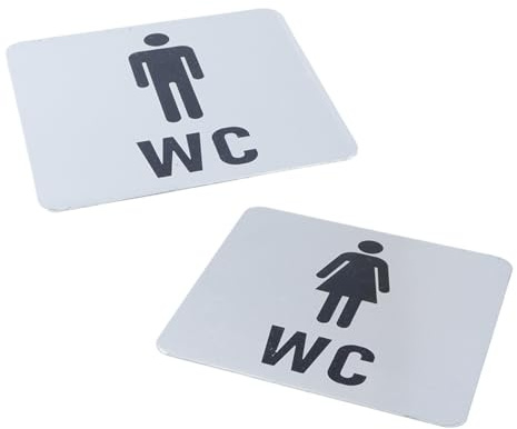 Ausi 2 Stück Toilettenschild, langlebiges Badezimmerschild aus Edelstahl für drinnen und draußen, für Männer und Frauen