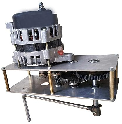 qudkdhs Generador de manivela de 1500 W con Caja de Cambios - Alternador sin escobillas de imán Permanente de 220 V, Fuente de alimentación Manual con Cable de Cobre Puro