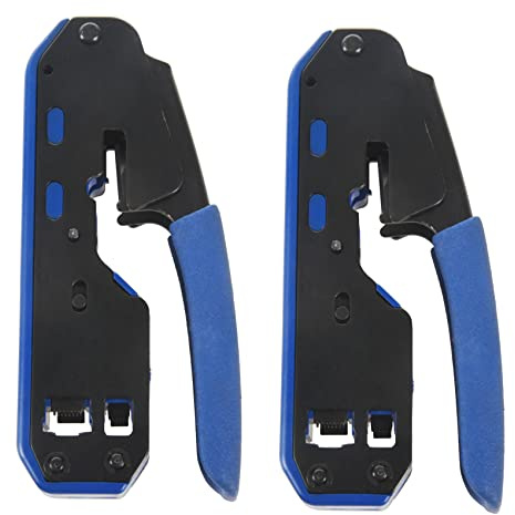 ISTOVO 2X Rj45 Herramienta Red Crimper Alicate Pelacables Alicate para Rj45 Cat6 Cat5E Cat5 Rj11 Rj12 Conector