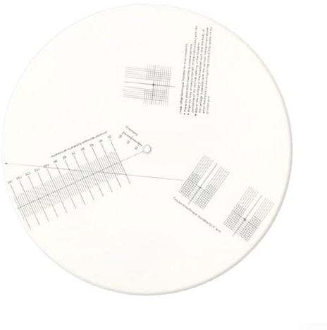 Qualoramall Kalibrierscheibe für Plattenspieler Stylus Ausrichtung mit Überdistanzerkennungslineal Anti-Rutsch weiß 30 cm