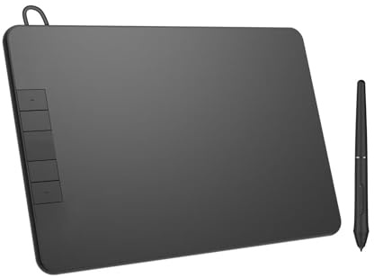 ERYUE Tablette à Dessin Portable PN640 Graphics 6x4 Zone Active pour la Conception D'animation Artistique Compatible avec OS 20 Plumes de Stylet Incluses pour Les Artistes Débutants, Les