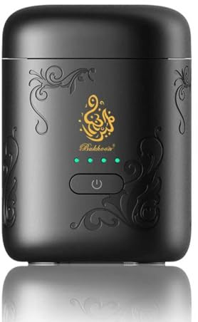 Zfwdobk 2026 New Mini Portable Rechargeable Electric Incense Burner with 4-Segment Battery Display, Real-Time Power Check, Suitable for Ramadan, Car & Home Use. (Black)