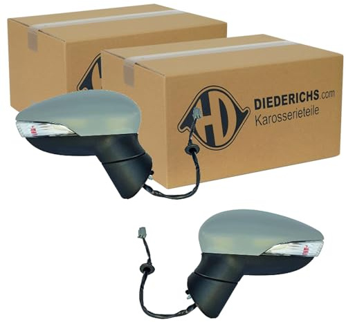2x Diederichs Elektrische Außenspiegel Grundiert | 1405425 + 1405424 Kompatibel mit Fiesta VI (CB1, Ccn),fiesta VI Van