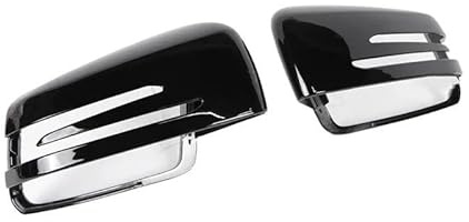 Auto Spiegelkappen Für Benz Für W176 W246 W204 W212 W221 Für C117 X204 X156 Carbon Fiber Style Schwarze Rückspiegel-Abdeckkappen(Schwarz)