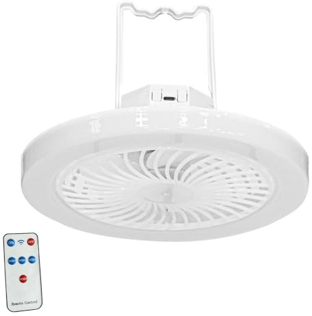 KAHDGSS Ventilador de Techo de refrigeración lámpara de Ventilador eléctrico lámpara de refrigeración Ahorro de energía con Control Remoto para habitación hogar portátil Aire Libre
