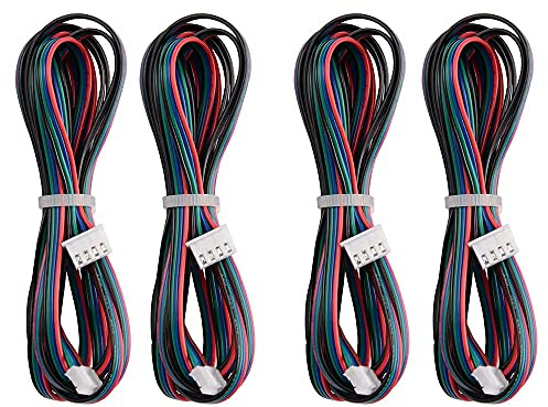 4Pcs 2M Motor Connector Cables XH2.54 4Pin to XH2.0 6Pin White Terminal Paralled Motor Wires for 3D Printer Stepper