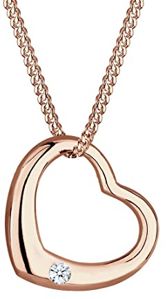 Elli DIAMONDS Halskette Damen Herz Anhänger mit Diamant (0.03 ct.) in 925 Sterling Silber