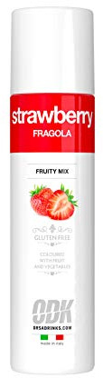 ODK Strawberry Puree Infused Fruit Syrup | Cocktails, Daiquiri, Smoothies, Cooking, Baking and Desserts, 75cl | Rich strawberry puree syrup adds sweet flavour to milkshakes, smoothies, baking recipes and professional cocktail bars.