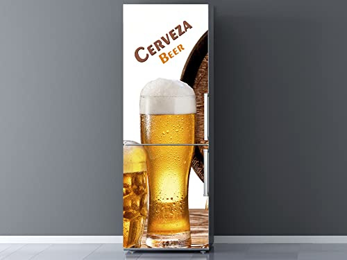 Adesivi in vinile per frigorifero Canna birra | Diverse misure 185 x 60 cm | Adesivo resistente e di facile applicazione | Adesivo decorativo dal design elegante