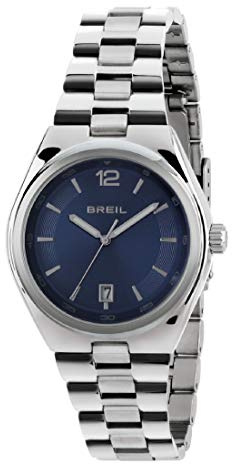 Armbandsur BREIL Man LINK kvadrant vit e klockarmband i stål, fabrik TIME JUST - 3H QUARZUHR armband EINE GRÖßE Klockarmband: Stål, urtavla: blå