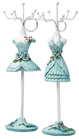 Ysoom Ohrringe Schmuckständer Elegantes Mädchen Blau Rock Styling Schmuck Display Halter Ausstellungsstand Armband Halskette Ring Halterung 2pcs