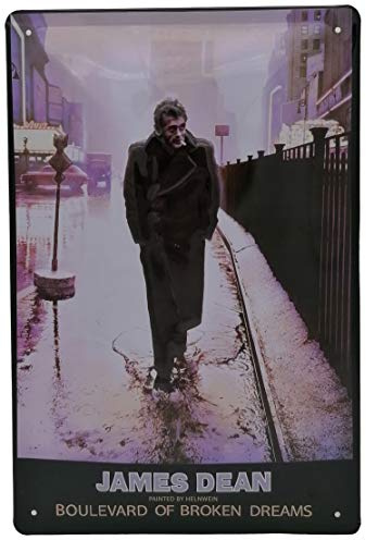 30 x 20 cm Retro Blechschild passend für James Dean Film Fans, Deko Kino Schild, geprägtes Stahlblech