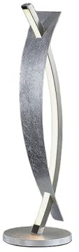 Lucande Tischlampe/Tischleuchte dimmbar, Nachttischlampe Silber 1x 10W gesamt Designerleuchte Wohnzimmer Schlafzimmer