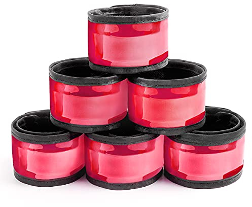 esonstyle 6 Pack LED Leuchtende Slap-Armbänder | Nachtsicherheits-Armbänder für Radfahren, Gehen, Laufen, Konzerte, Camping und Outdoor-Sportarten